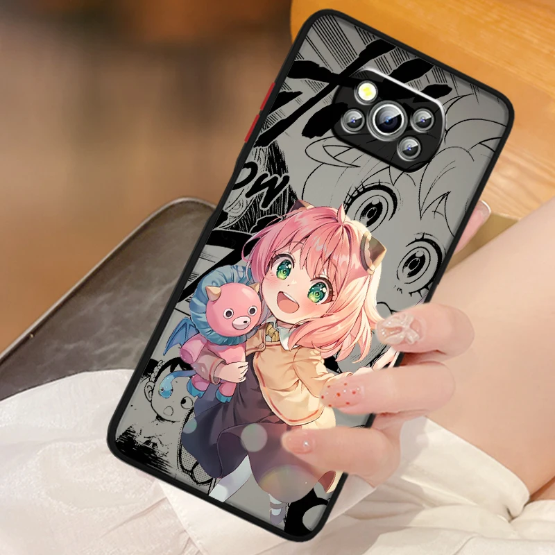 Kawaii Anime SPY×FAMILY Anya Frosted Translucent For Xiaomi Mi Poco X5 X4 X3 M6 M5S M5 M4 M3 F5 F4 F3 GT Pro 5G Funda