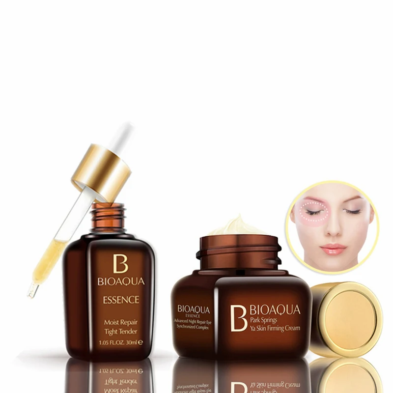 2PCS/lot BIOAQUA Face Care Set Moisturizing Eye Cream +Facial Beauty Moist Repair Essence The Most Beautiful Set For Women New