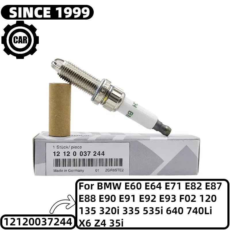 

4PCS 12120037244 Spark Plug For BMW E60 E64 E71 E82 E87 E88 E90 E91 E92 E93 F02 120 135 320i 335 535i 640 740Li X6 Z4 35i