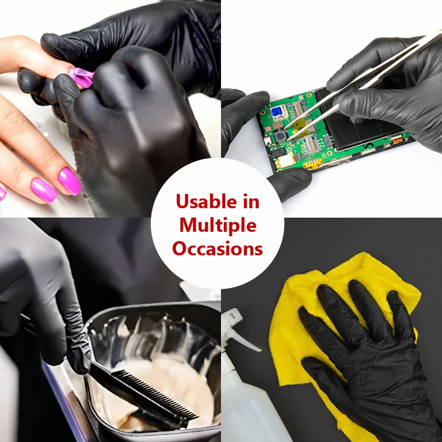 20/50 Stück Einweg-Nitrilhandschuhe, latexfrei, für Nagelpflege, Friseurarbeiten, Tattoo-Vorbereitung und Reinigungswerkzeuge für Salons. – Detail 5
