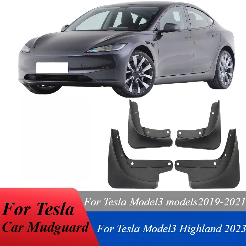 

For Tesla Model 3 2023 2024 Highline Version Mud Guards Splash Guards Set of Fender Mudflaps Exterior Protection Car Accessories