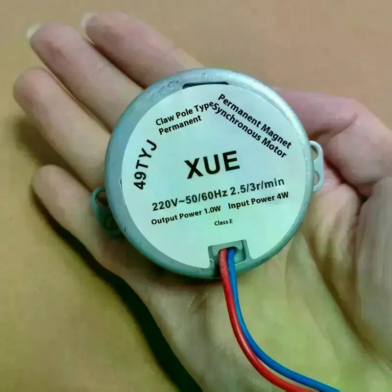 1Pcs 49TYJ 220V 4W Claw Pole Permanent Magnet Flat Port Synchronous Motor For Shaking Head Fan Motor Parts Electric Fan Motor