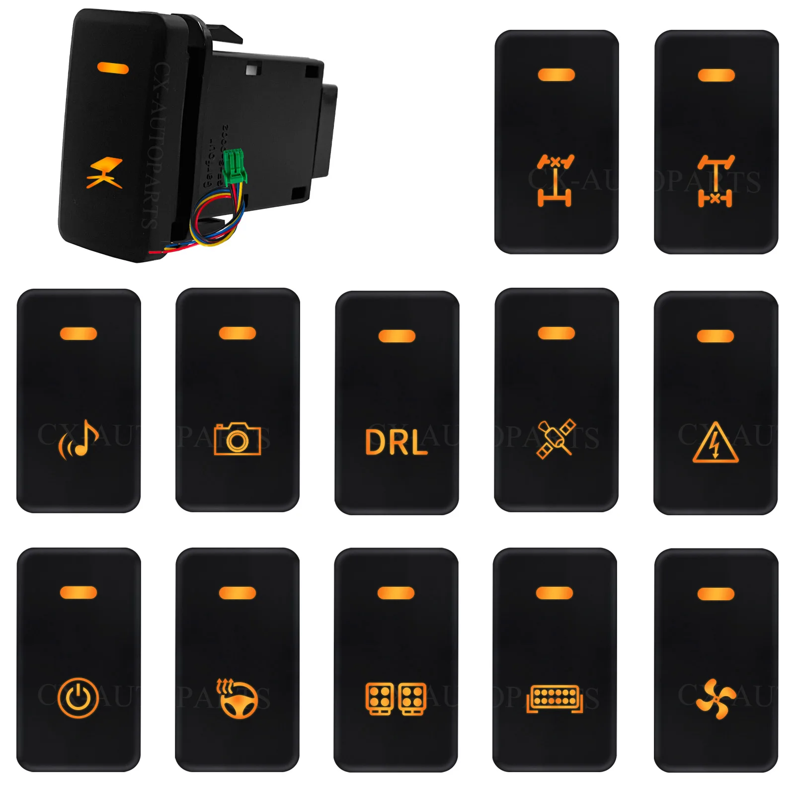 

Car LED Light Bar Push Button Reverse Camera Battery Power ON OFF Switch For Toyota Tacoma FJ Cruiser 4Runner Hilux Prado