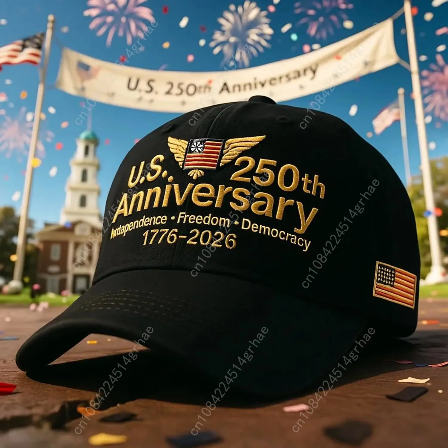 Празднует потерю кепку в стиле ретро на 250-летия США, регулируемая шляпа-хонибь на годовщину США, патриотическая кепка