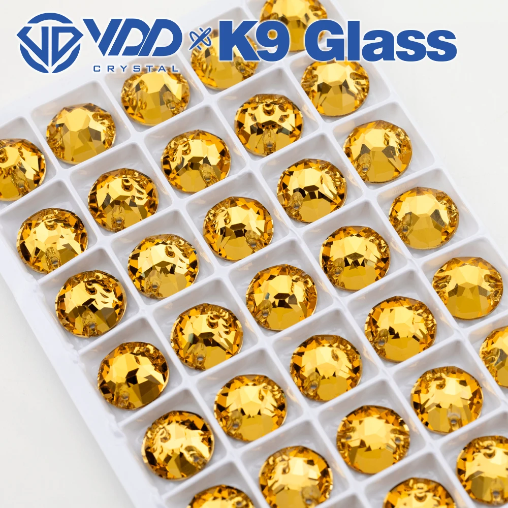 VDD S106 Lt.Co.Topaz 8 Große 8 Kleine Hochwertige K9 Glas-Applikationssteine, Kristall-Flachsteine zum Aufnähen für Kleidungsdekorationen – Detail 6