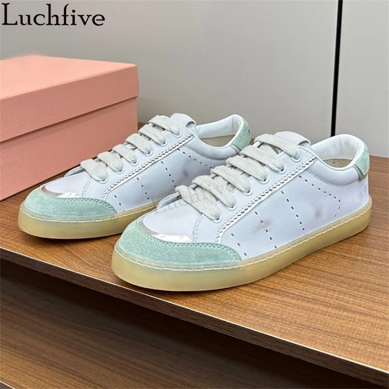 

Multicolour Round toe Lace Up Flat Shoes Women Luxury Casual Sport Run Skate Shoes Trainers Jogging Sneakers Shoes Woman