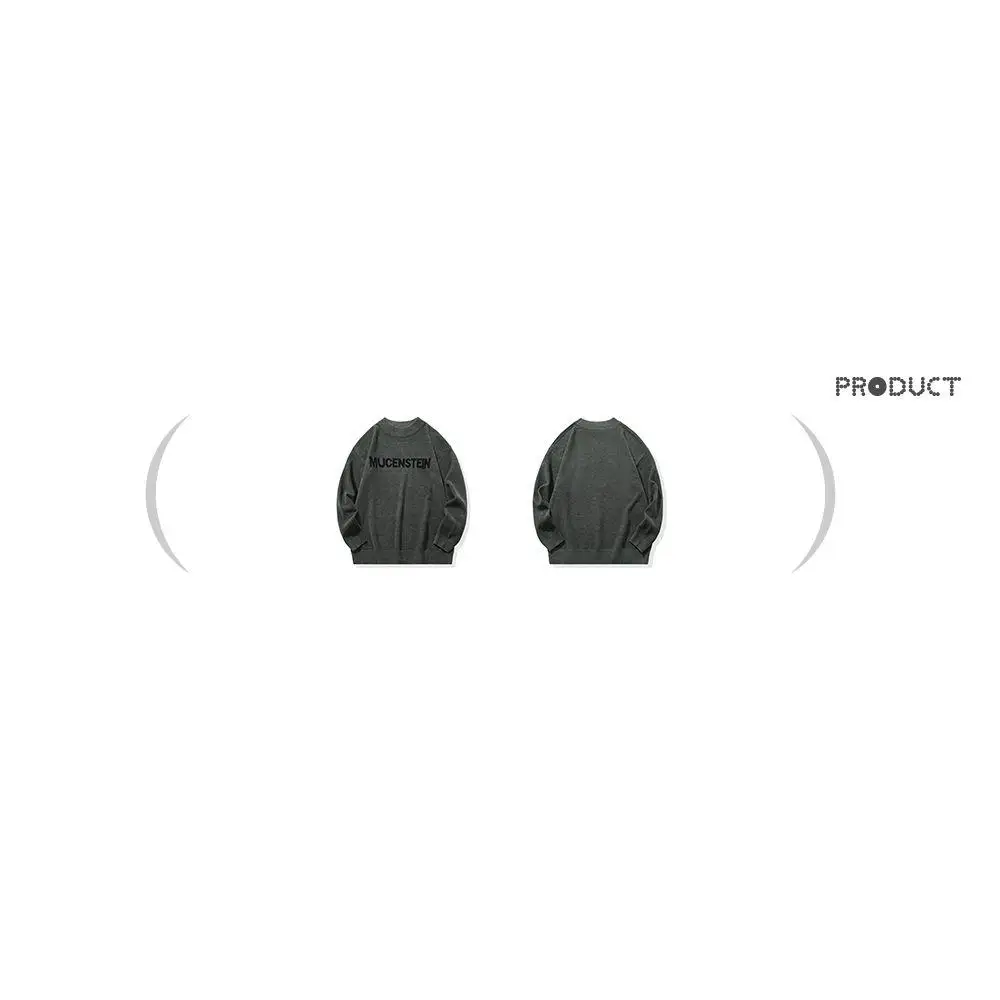 เสื้อสเวตเตอร์ไหมพรมถักทรงหลวมสำหรับผู้ชาย แบรนด์ Studio Men's Thiened รุ่น Winter Knitted เหมาะสำหรับใส่ลำลองในฤดูใบไม้ร่วง ผลิตจากเส้นใยโพลีเอสเตอร์