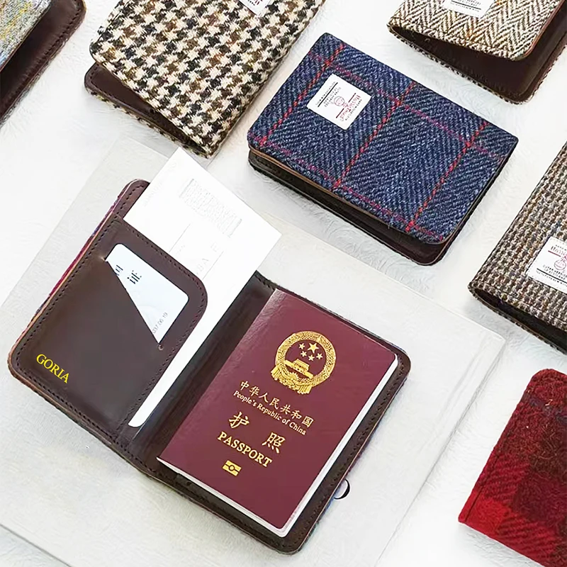الموضة الفاخرة غطاء جواز سفر امرأة الأعمال نقش اسم محفظة جواز سفر عادية متعددة الوظائف حافظة للبطاقات حامل جواز السفر