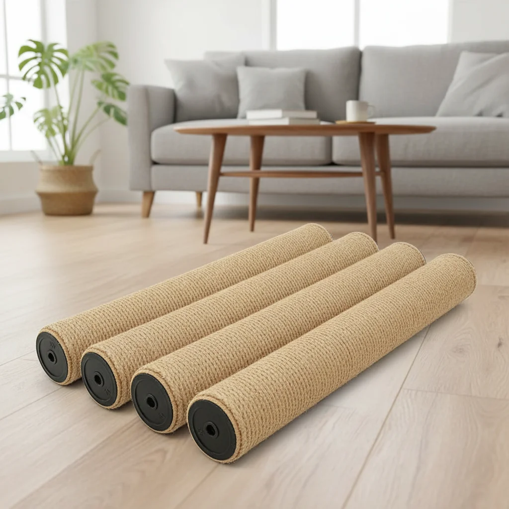 Cat Scratching Post Tree Shape Sisal Solid Wood DIY Kitten Climbing Frame Replacement Column Accessories Furniture Pet Toy 1pcs
