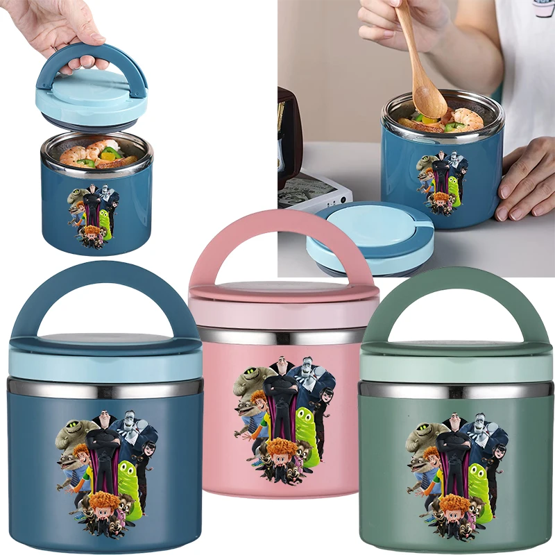 

Изолированный ланч-бокс для студентов Transylvania Dracula, детский аниме-бокс для бенто большой емкости, многослойное изолированное ведро