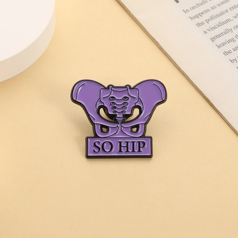Então hip esmalte pino goth gótico esqueleto osso anatômico hip pelve humana broche lapela crachá jóias acessórios presente para amigos