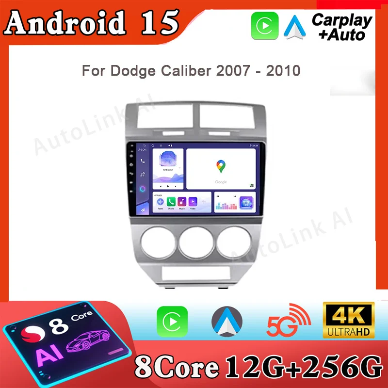 Multimedia Auto Car Radio For Dodge Caliber 2007 - 2010  5G WIFI GPS Navigation Stereo Video Player Android Carplay No 2din DVD