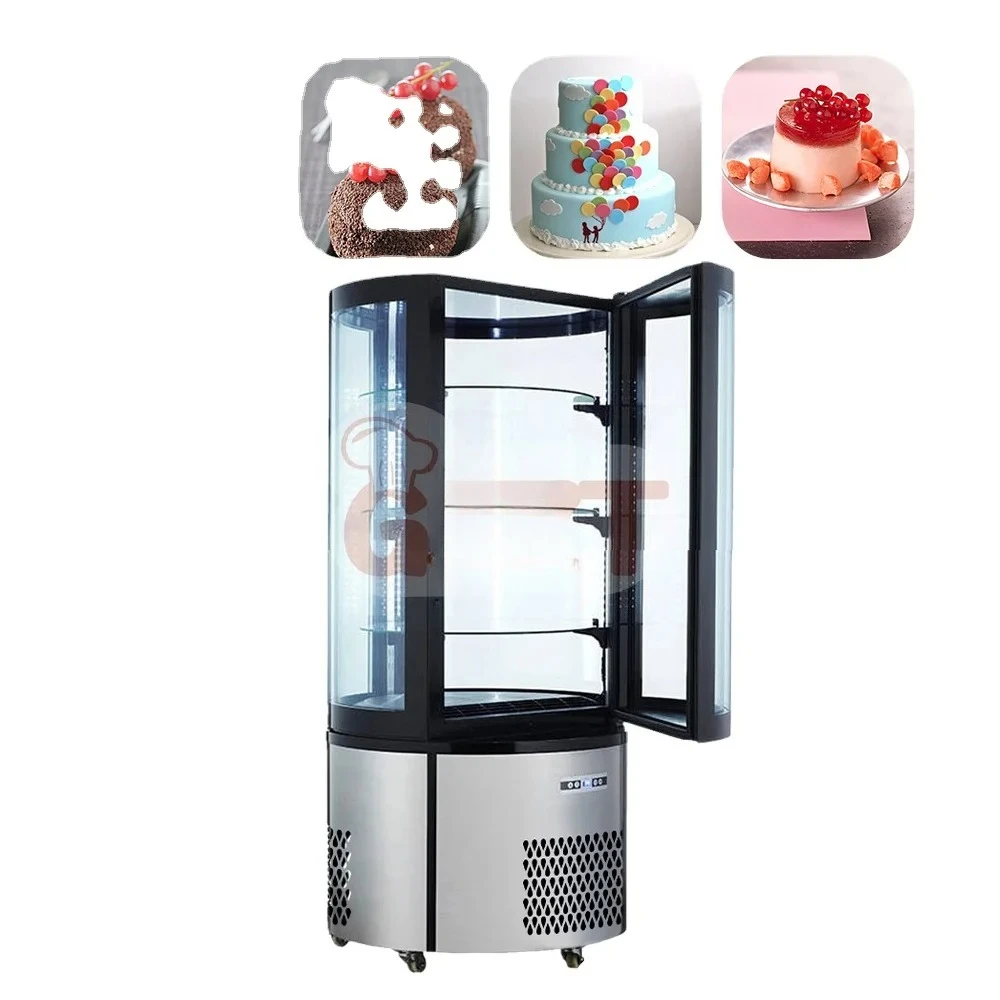 

100l Commercial Upright Round Cake Beverage Display Showcase Fridge Cold Case Commercial Cooler Open Display Food Refrigerator