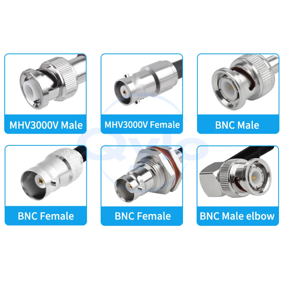 3000V High-Voltage Head BNC High-Voltage Connection Cable MHV to BNC Male/Female RG142 Coaxial Test Cable MHV3000V (1 pcs)