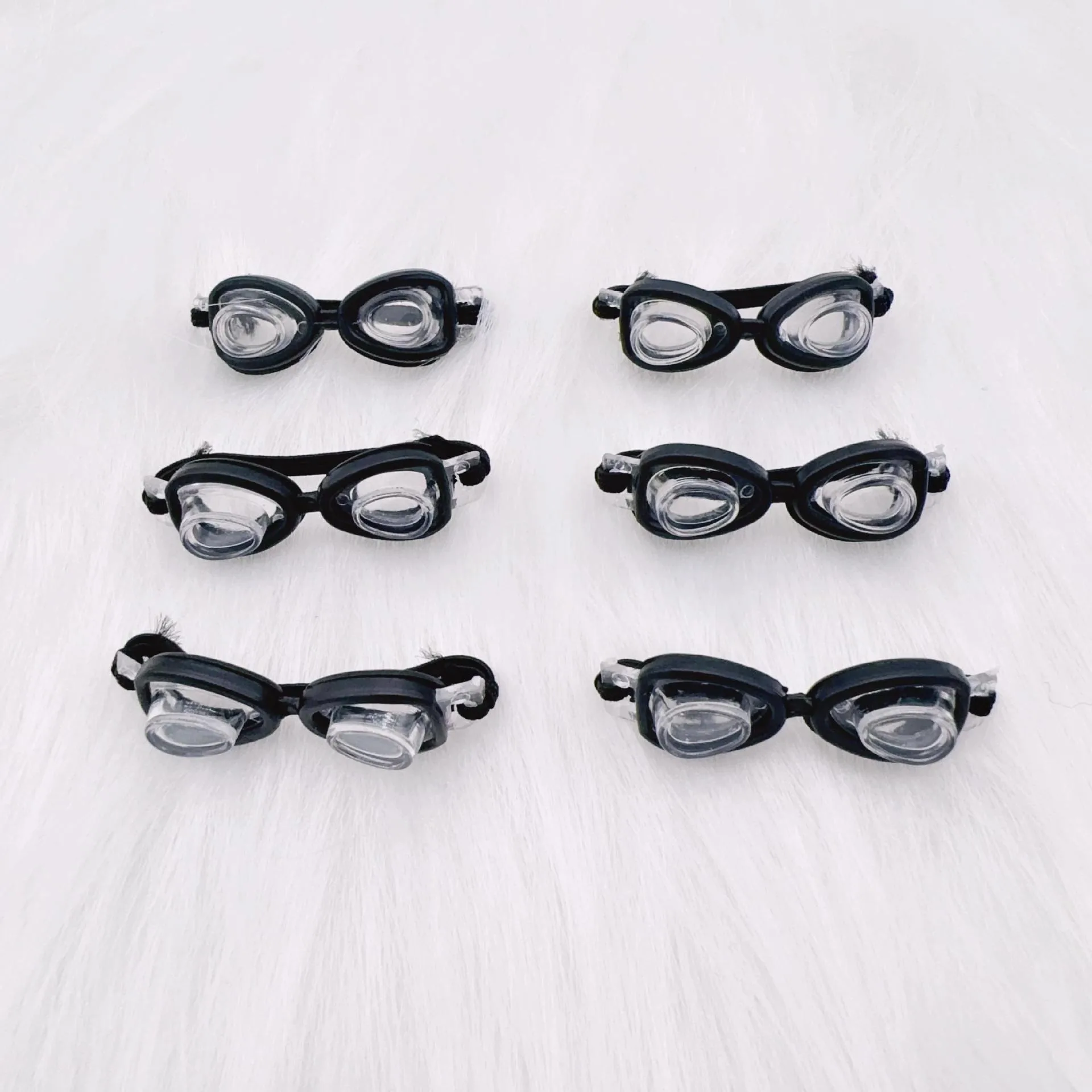 Multicolor Mini Heart Shape Doll Sunglasses Plastic Doll Diving Goggles Cotton Stuffed Doll Dress Up Costume Accessories