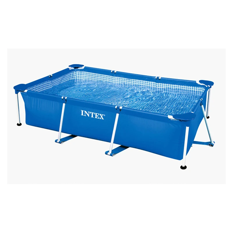 2282L INTEX rectangular steel metal frame swimming pool easy setting summer family swimming pool above ground swimming pool