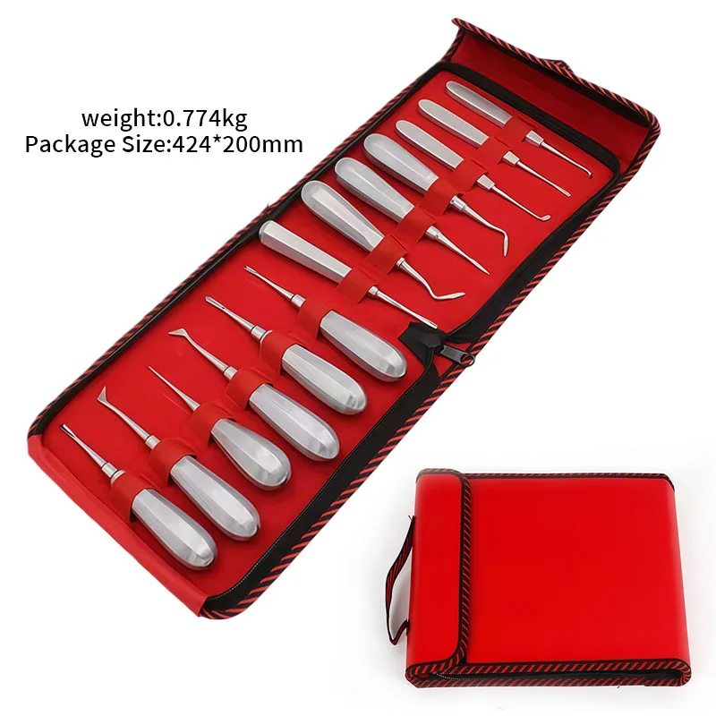 10/13Pcs Dental Elevator Tooth Extracting Forceps Stainless Steel Root Lift Elevator Teeth Extraction Oral Instruments