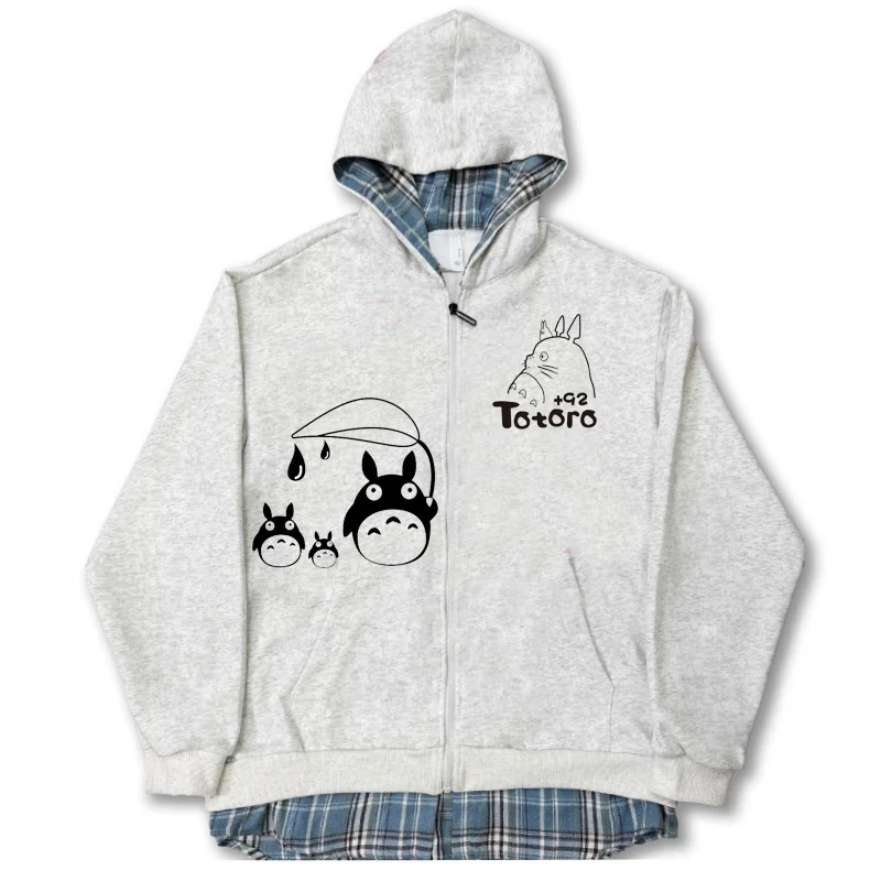 

Очаровательная толстовка-кардиган с капюшоном и молнией, с ручной росписью в стиле пэчворк, мультяшный дизайн, из полиэфирного волокна, для студентов