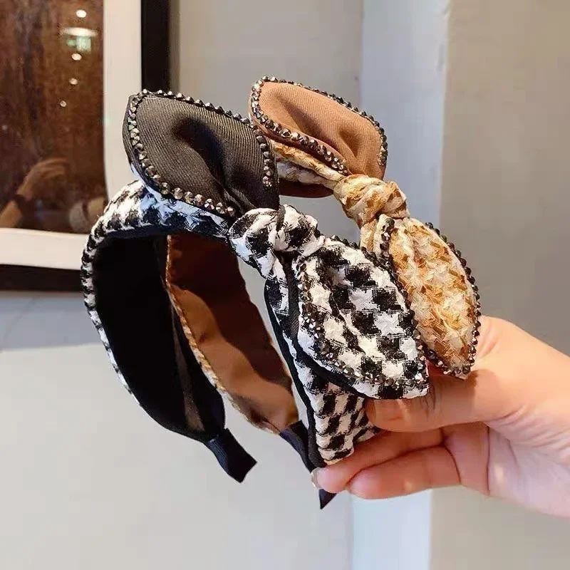 ヴィンテージ風幅広布巾結びヘッドバンド レディース ガールズ デイリーショッピング ヘアフープ アクセサリー