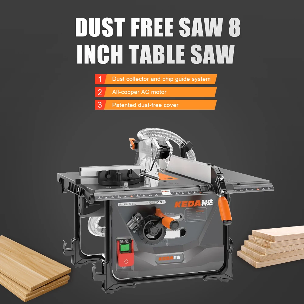 Dust-free Electric Saw Small Table Saw Woodworking Floor Cutting Machine Multifunctional Precision Lifting Miter Cutting Saw