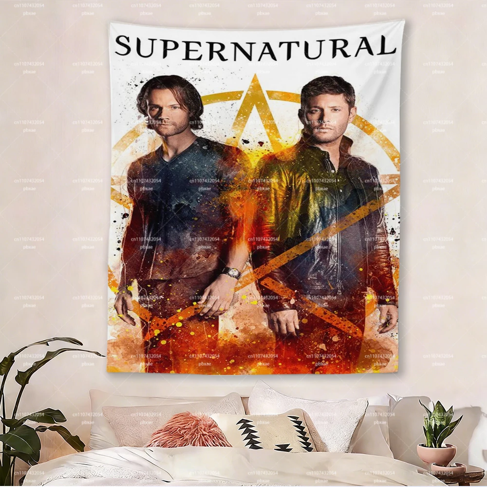 Supernatural Sam & Dean Winchester Large Tapestry, TV Show Large Wall Tapestry, Room Decoration Items for Bedroom Living Room