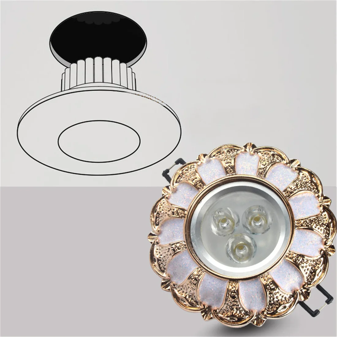 Modern Luxury Golden Edge Resin Cob Downlights Opening 6-10Cm 110V 220V Universal 7W 5W Bedroom Corridor Hotel Art Recessed Lamp