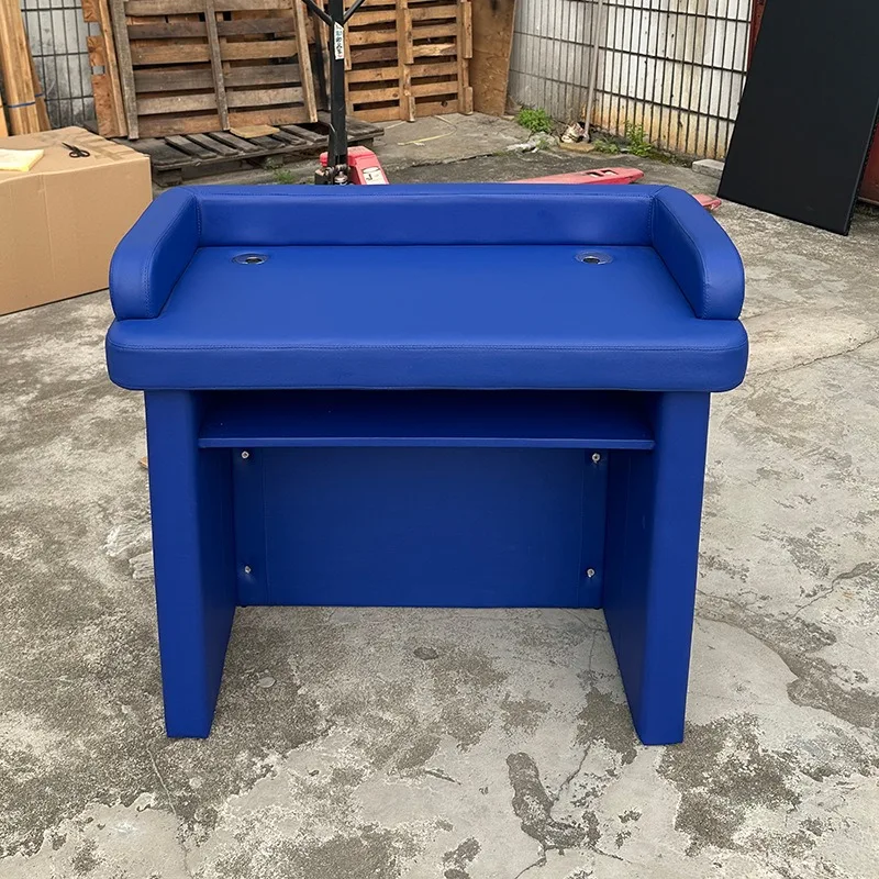With sponge soft bag, desk anti-collision interrogation table and chair combination with flame retardant