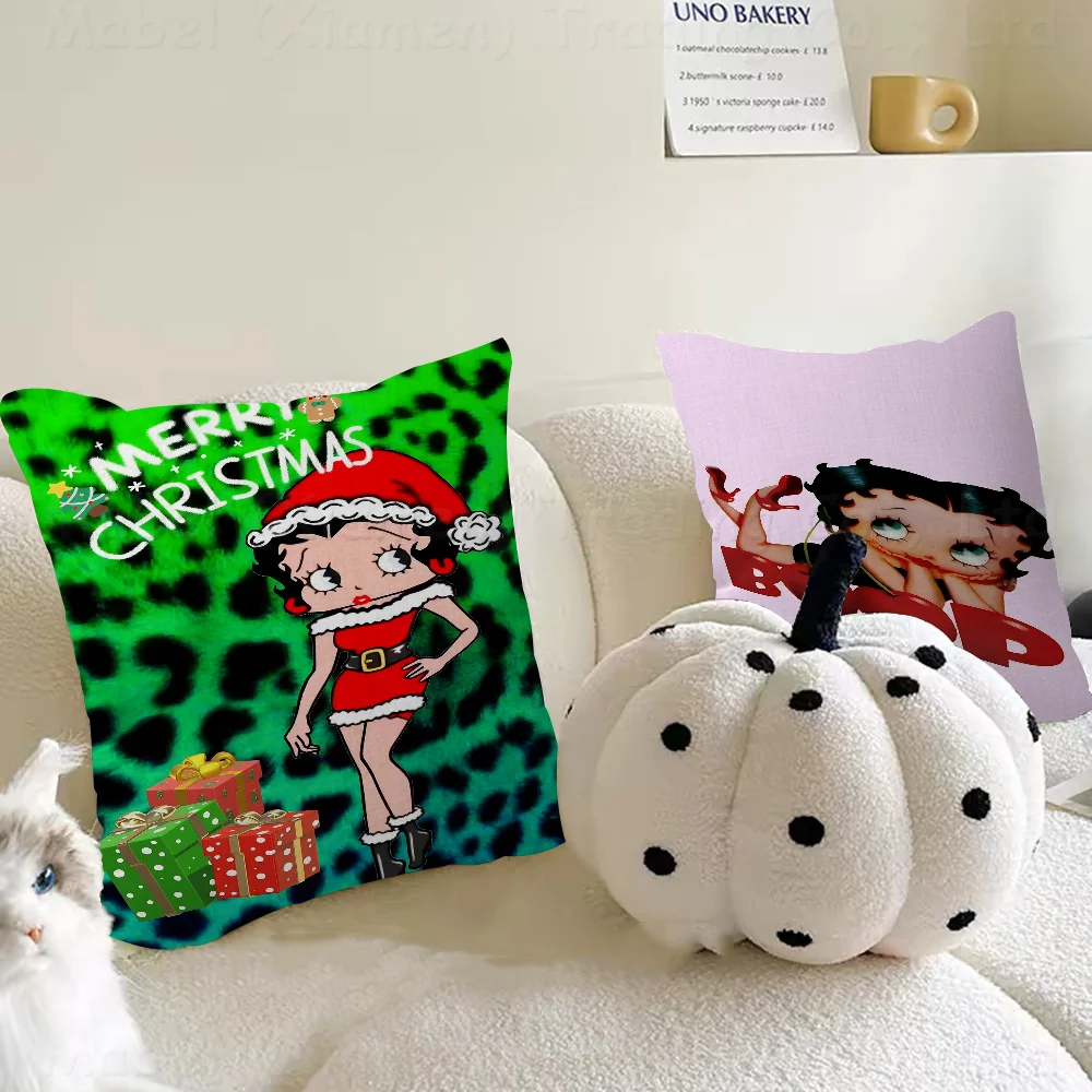 B-Betty-Cute-Boop AnimeOffice Cushion Pillowcase Car Cushion Cover45X45CM Lumbar Pillowcase Sofa Pillowcover