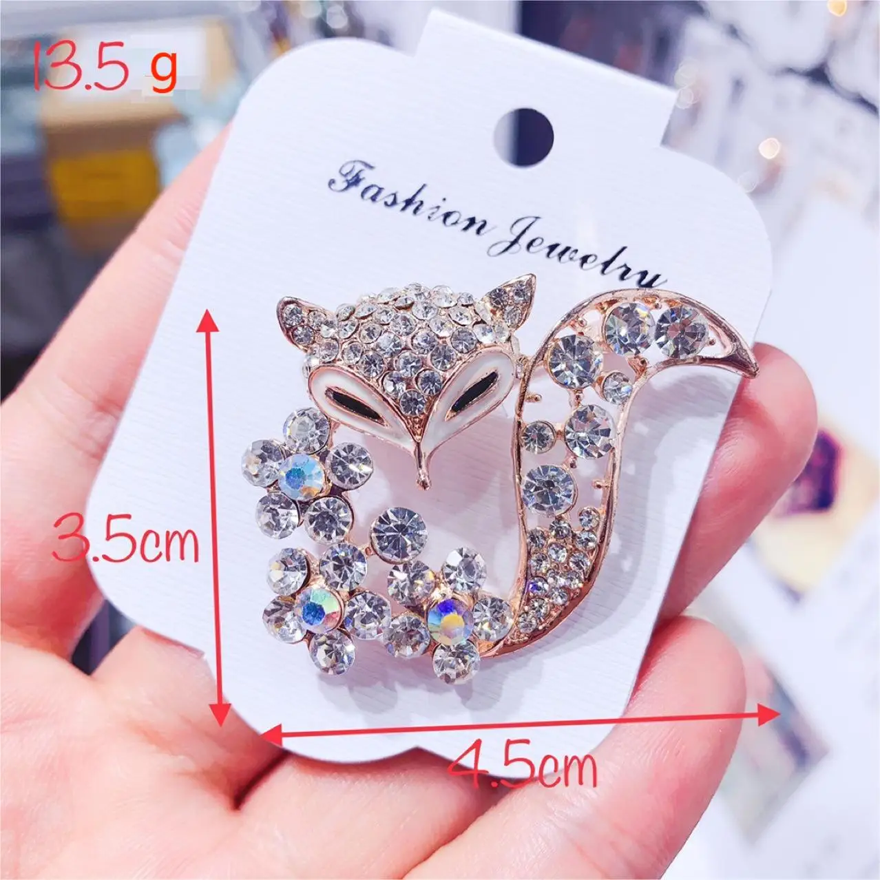 Rhinestone Ladies Luxury Fox Brooches For Women Elegant Clothing Coat Accessories Crystal Foxes Animal Brooch Pins Party Jewelry