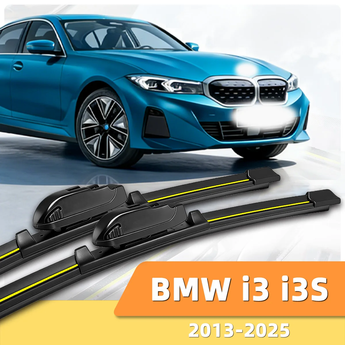 

2PCS Car Windshield Wiper Fit For BMW i3 i3S (2013-2025) Windshield Boneless Silent Front Wiper Natural Rubber Strip Auto Part