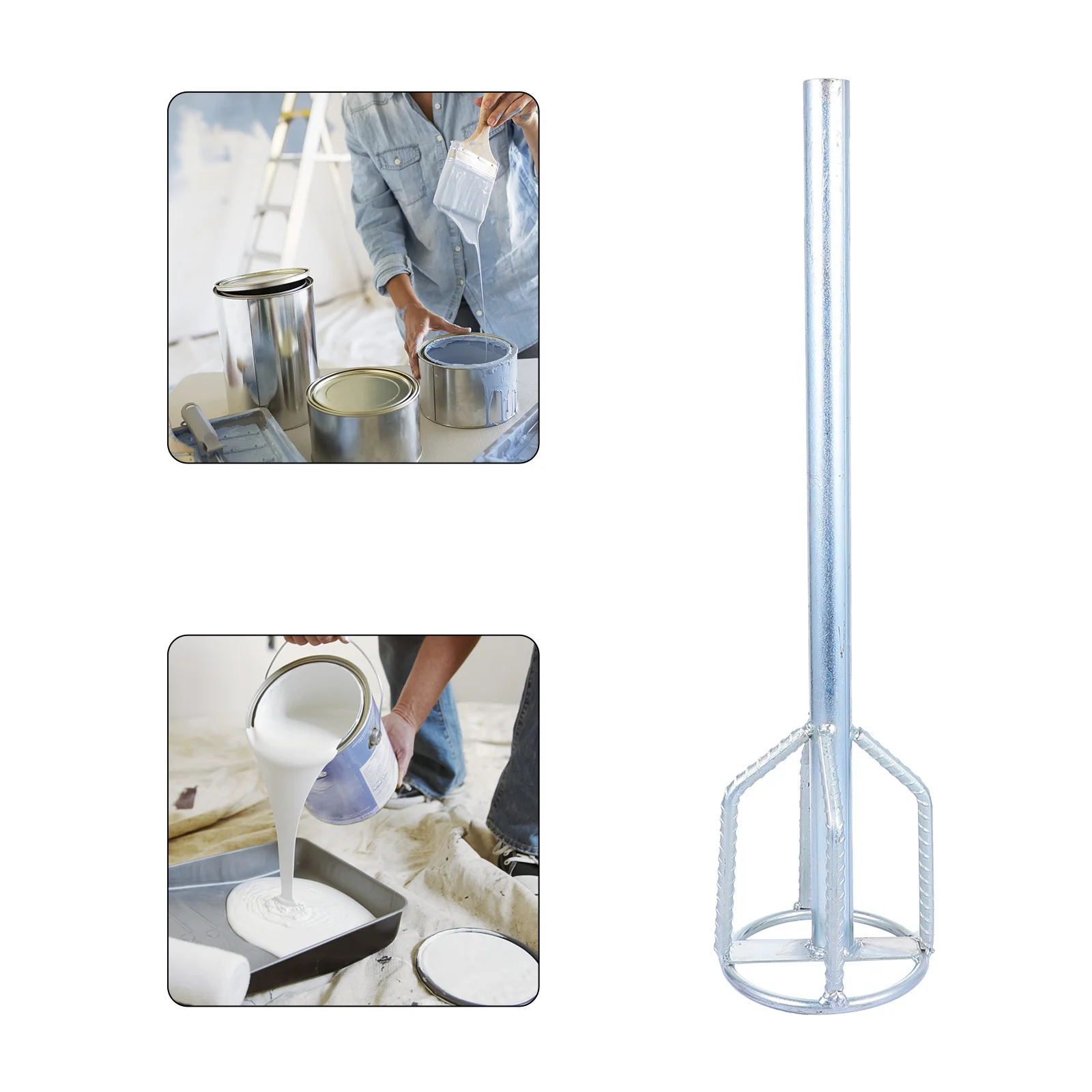 Professional Mixer Rod Rust Resistant Heavy Duty for Cement Paint Compound Tool Mixing Paddle Paint Stirring