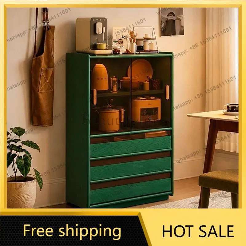 Zj. Solid wood wall integrated locker household small apartment living room locker
