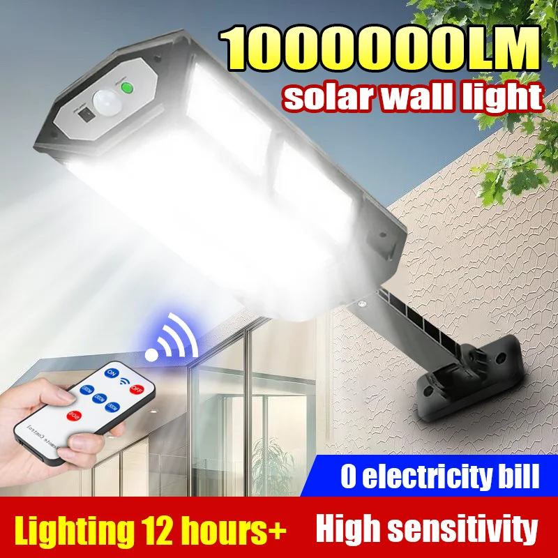 Solar LED Light Super Bright Outdoor Solar Lamp Motion Sensor 3 Mode Waterproof IP65 Solar Garden Light Street Yard Lanter