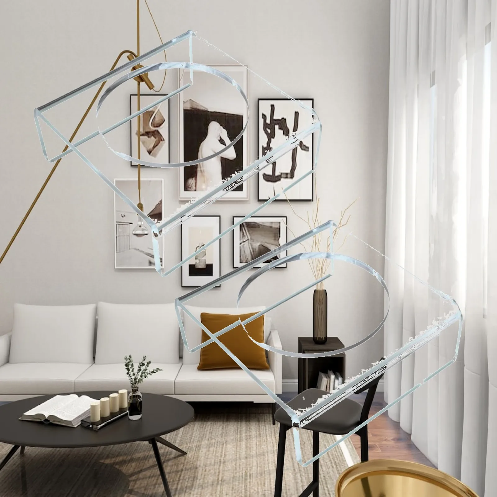 2 Pieces Sphere Display Stand Low-Height Ball Stand Display Block with Circular Cutout Stable Holder Space-Saving