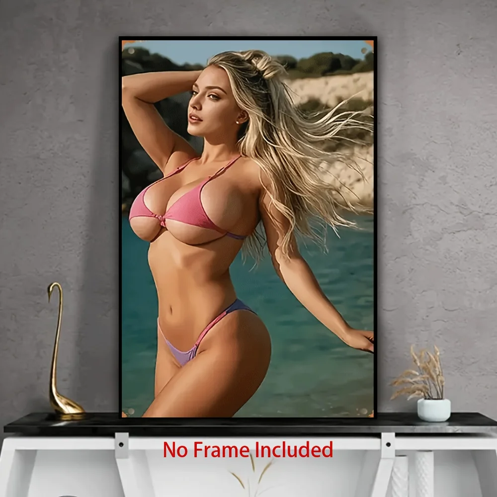 

"One Piece Swimsuit Model Wall Art - Attractive Woman Home Decor Gift for Birthdays & Dorms, Aluminum Metal Sign"