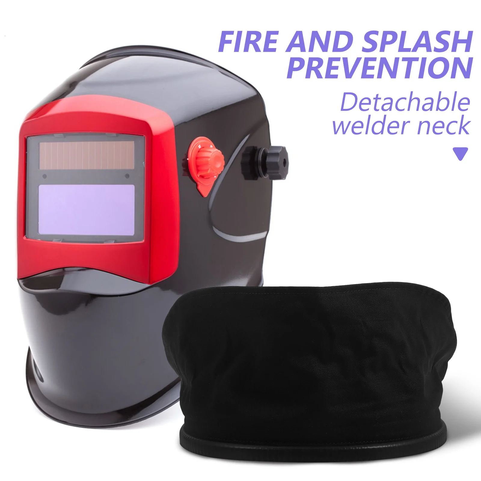 

Welding Neck Protector Detachable Heat Resistant Black Safety Cover Sparks Splash Protection Universal Fit Silicone Seal