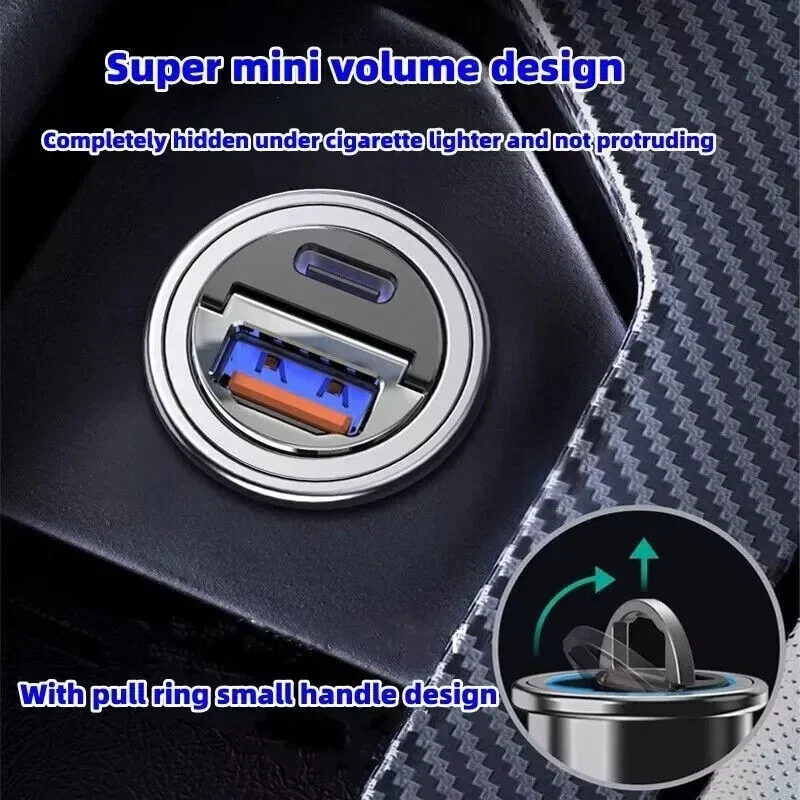 Car Charger 100W USB C Fast Charger Adapter with Overheat Protection Compatible For iPhone For Samsung For Huawei Quick Charge