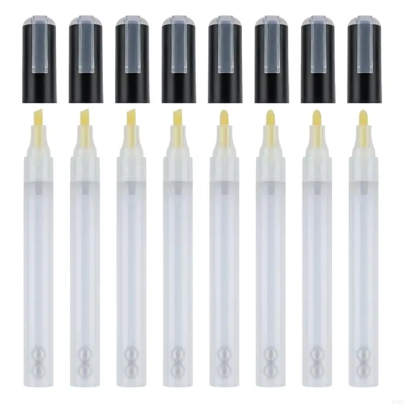 918C 6 قطع قلم طلاء فارغ قابل لإعادة التعبئة مع أنبوب شفاف قلم طلاء فارغ لإعادة التعبئة