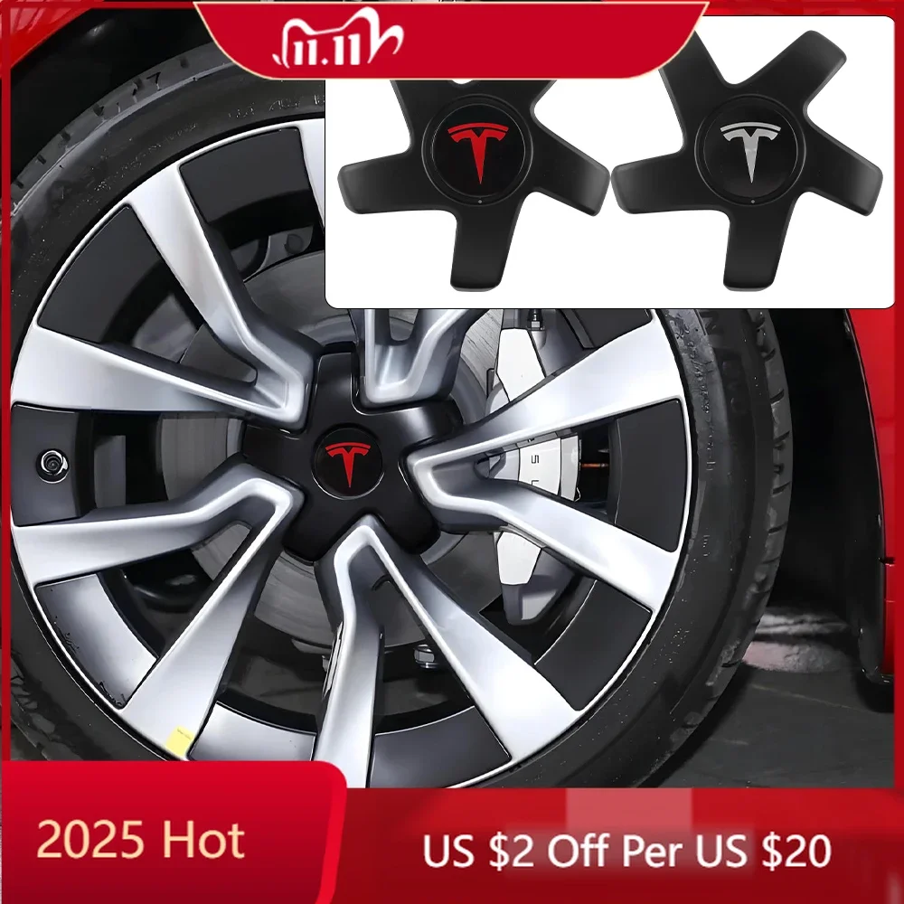 

Car Sticker 4pcs 19-inch Car Wheel Center Caps Hubcap Cover For Tesla Model 3 Model Y 2018-2021 Styling 1844234-B Auto Hub Caps
