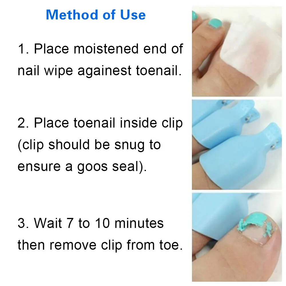 Toe plástico colorido embeber Off Clip Cap, removedor de polonês Gel UV, envoltório Manicure Nail Art Tool Kit, 5pcs