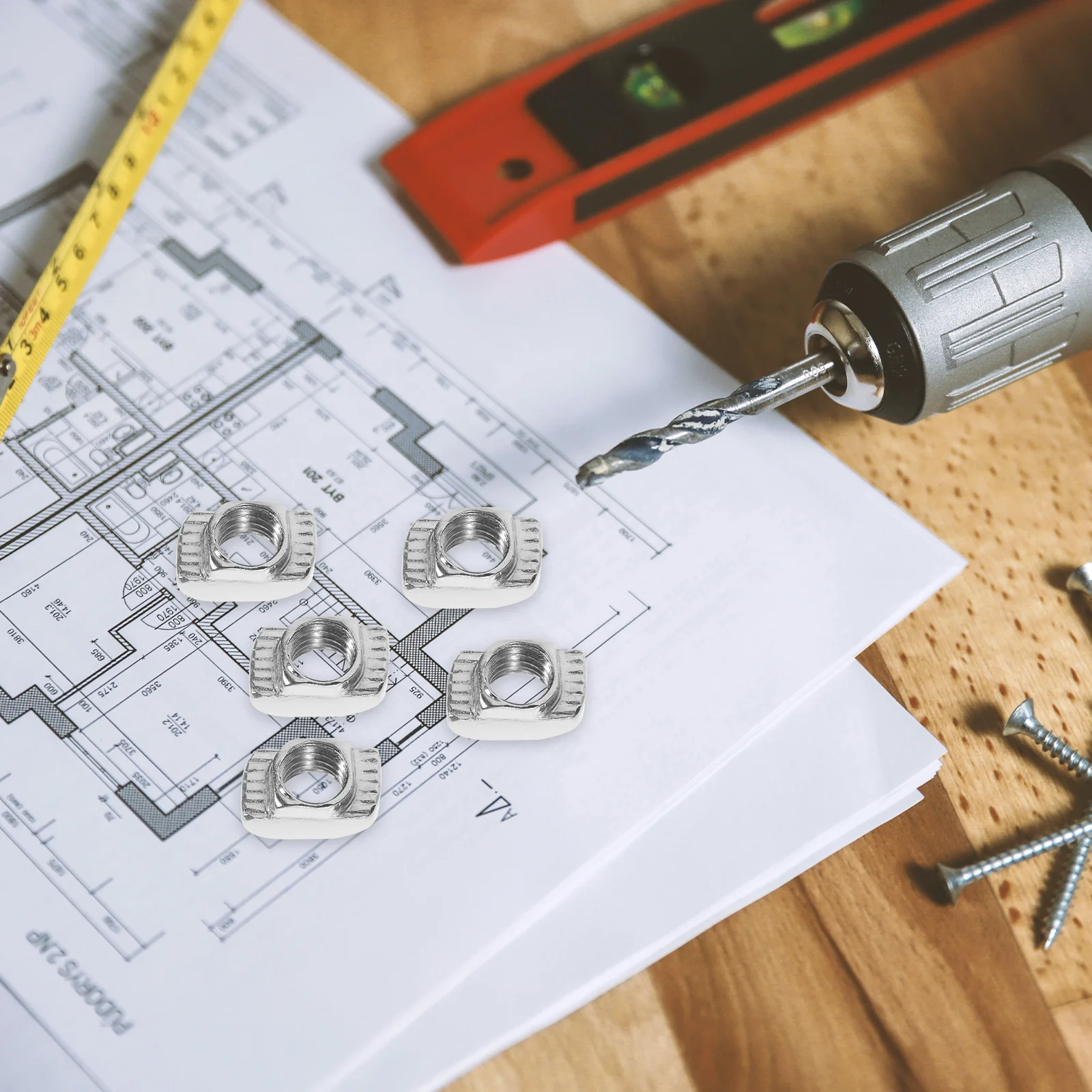 

200Pcs T-Nuts Aluminum Profile European Nickel Plated Carbon Steel M5x10x6 Durable Rust Resistant Slot Nuts for Assembly