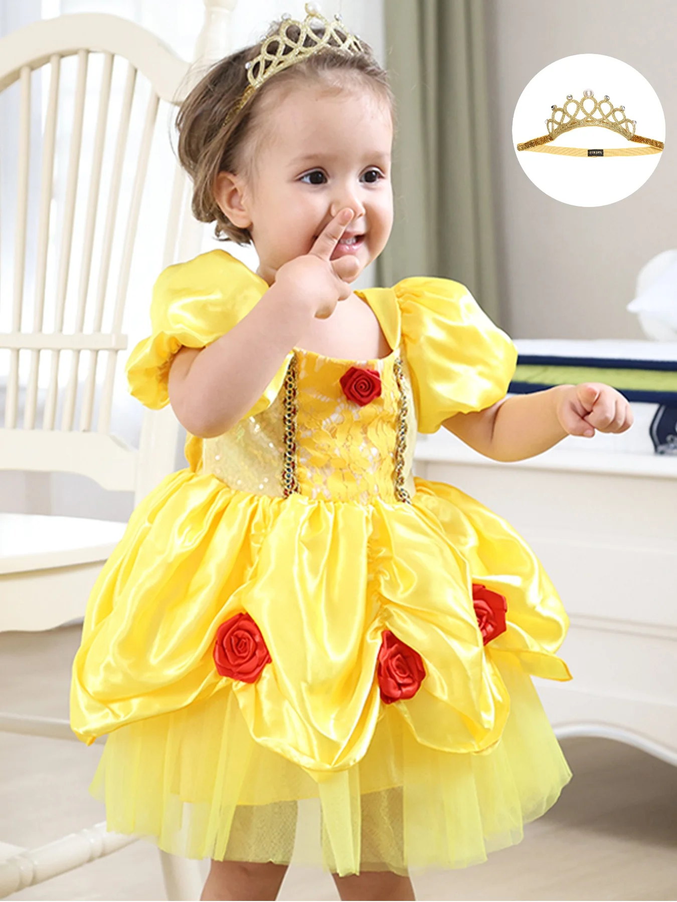 

Летнее желтое пышное детское платье с розами, платье для девочек, элегантное шифоновое платье, милое элегантное платье принцессы для маленьких девочек