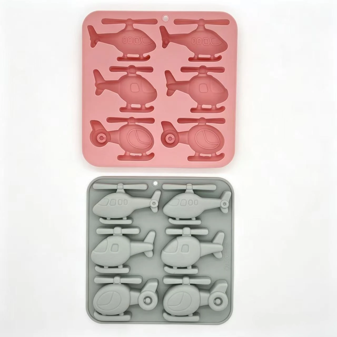 6 Cavity Helicopter Silicone Mold Food Grade Chocolate Candy Jelly Ice Cube Tray DIY Airplane Theme Cake Decor Baking Mould
