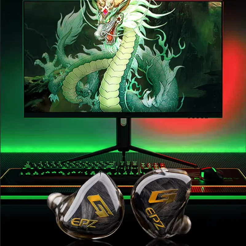 

EPZ G10 Wired Earphones HIFI 10MM LCP Dynamic Driver IEM In Ear Monitor Gaming Headset, Type c 0.78 2 Pin Detachable Headphones