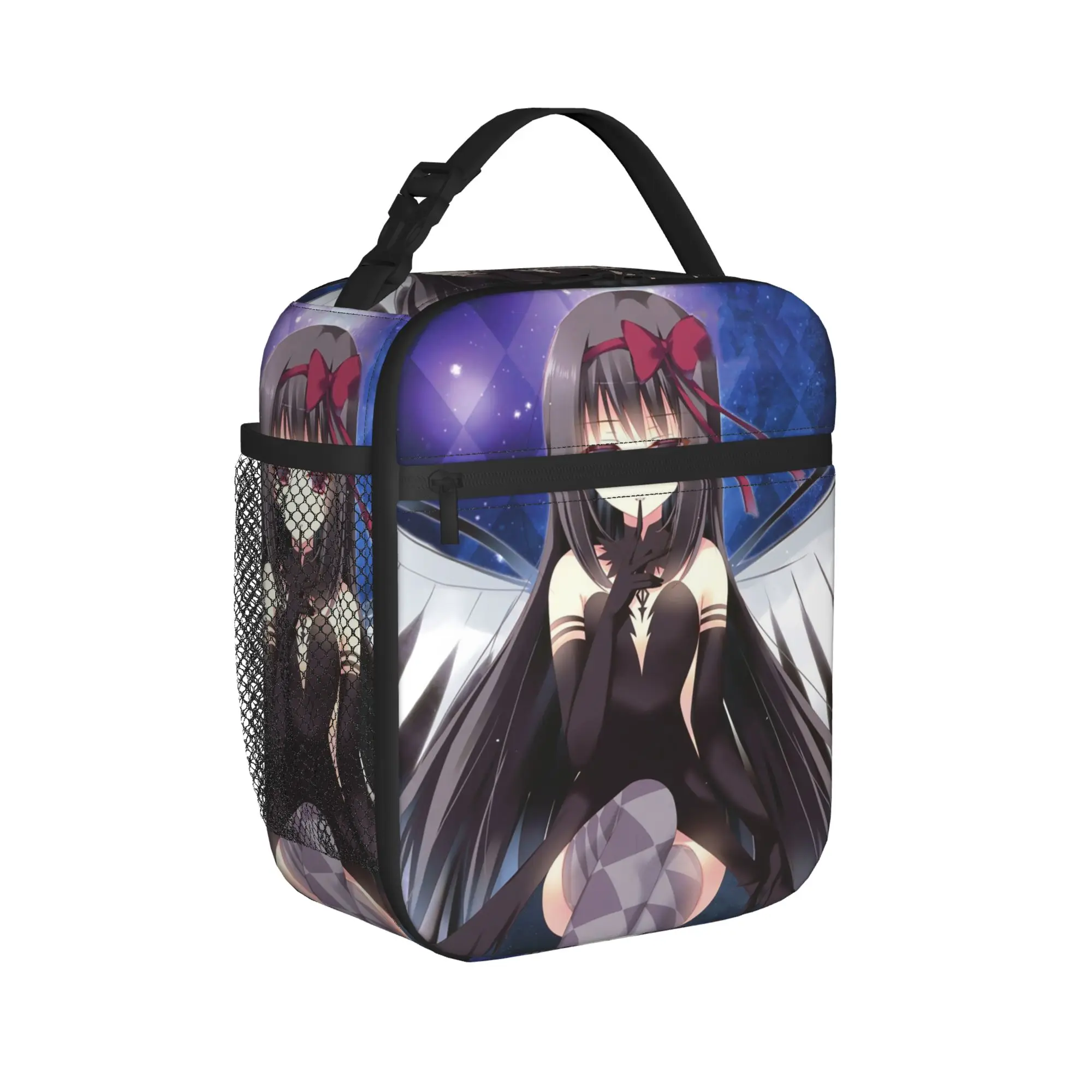

Homura Akemi Insulated Lunch Bag Puella Magi Madoka Magica Meal Container Thermal Bag Tote Lunch Box School Travel Girl Boy