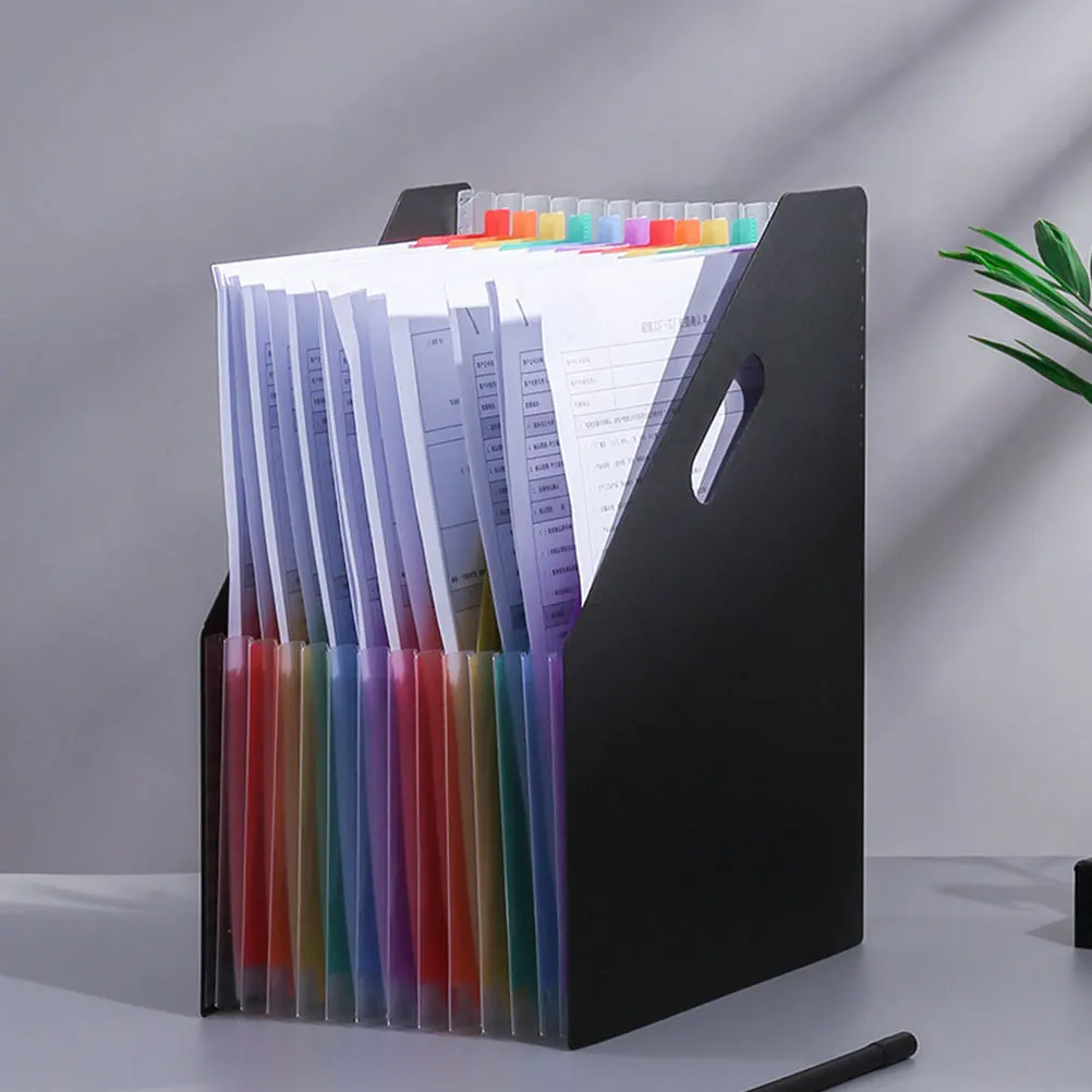 Cartella di file per fisarmonica da 2 pezzi Materiale PP Organizzatore di documenti espandibile Portadocumenti da tavolo portatile di grande capacità Uso in ufficio
