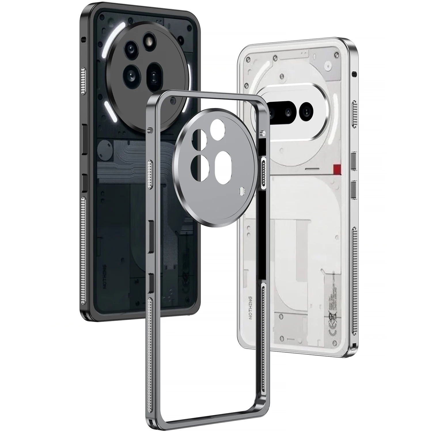 

Metal Seahorse Buckle Case for Nothing Phone 3A Pro, Hypercar Frame Heat Dissipation Shockproof Camera Protection Cover