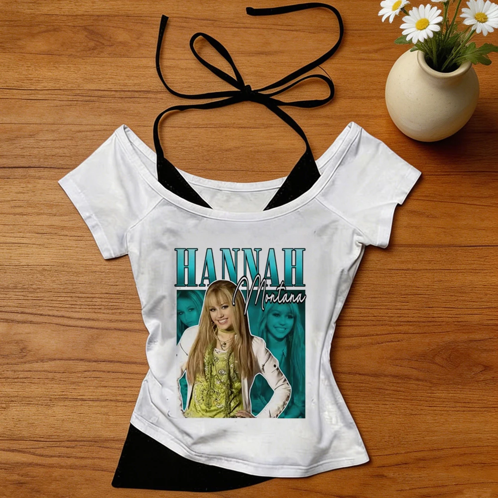 Hannah Montana crop top teen summer jojifuku alternative  gothic kawaii shirt y2k korean fashion jojifuku kawaii dollette
