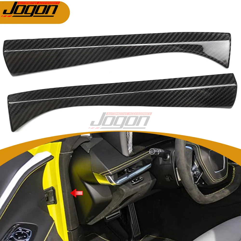 

For Corvette C8 Z06 Z51 Stingray Coupe HTC 3LT 2020+ Real Carbon Fiber Interior Car Center Console Dashboard Side Panel Trim