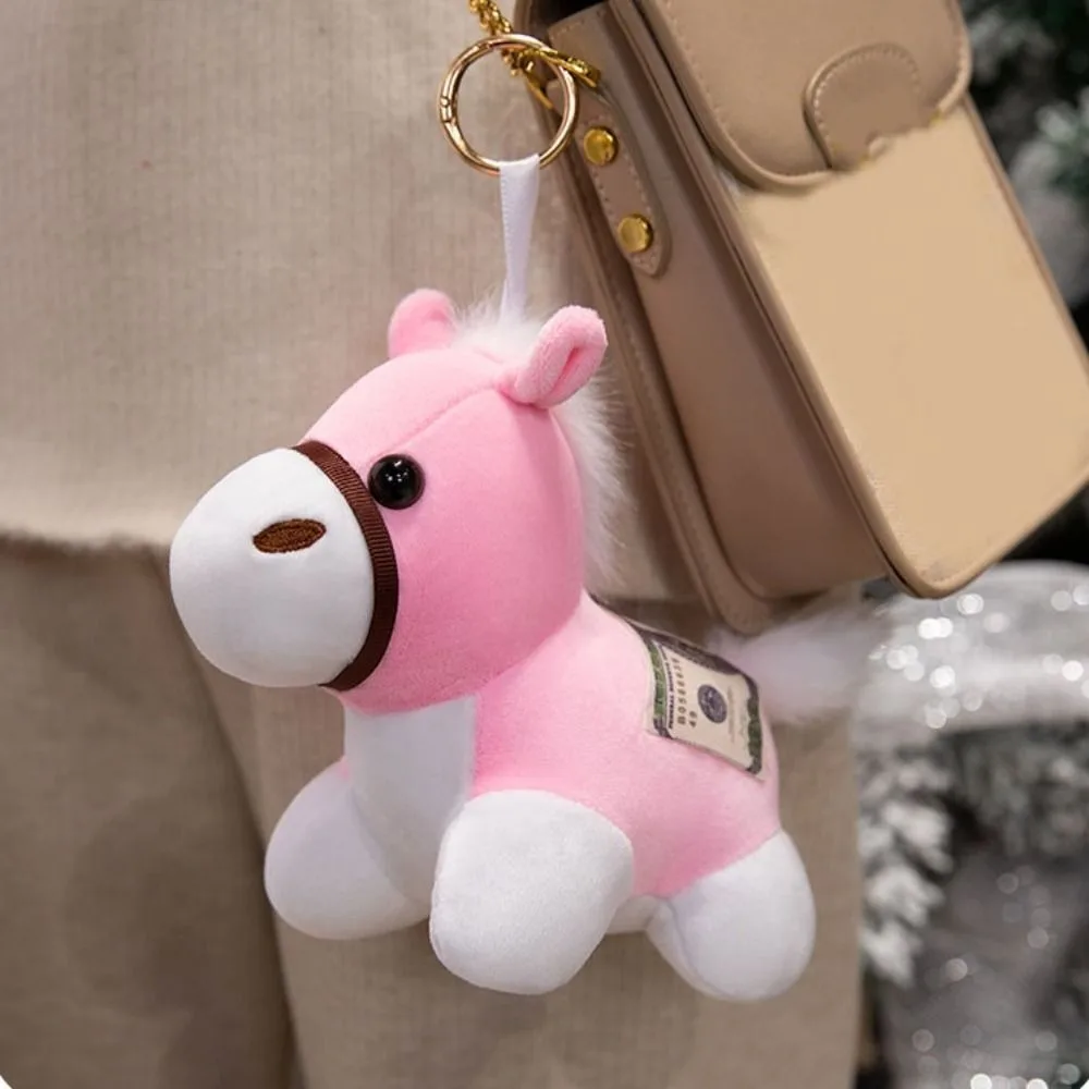 

Мультяшный плюшевый брелок с изображением лошади, сумка для денег, подвесная плюшевая кукла-лошадь, кулон, украшения, новогодняя фигурка пони со знаком зодиака